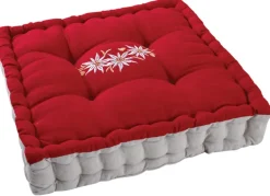 Coussin carré en coton et lin Edelweiss