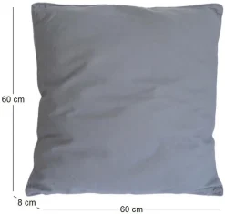 Coussin carré pour dossier de canapé 60 cm (Gris)
