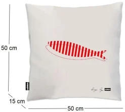 Coussin 100% coton 50 cm Poisson (Poisson rouge)