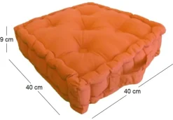 Coussin de sol en coton 40 cm (Orange)