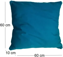 Coussin en coton coloré Salsa 60 cm (Bleu Canard)