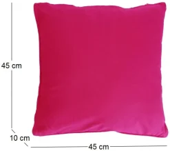 Coussin en coton coloré Salsa 45 cm (Fushia)