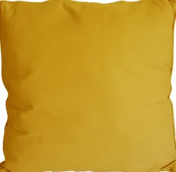 Coussin en coton coloré Salsa 60 cm (Jaune Moutarde)