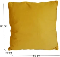 Coussin en coton coloré Salsa 60 cm (Jaune Moutarde)