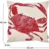 Coussin en coton Sea 45 x 45 cm (Crabe rouge)