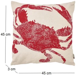 Coussin en coton Sea 45 x 45 cm (Crabe rouge)