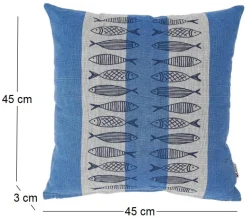 Coussin en coton Sea 45 x 45 cm (Poissons)