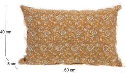 Coussin en lin à motifs Capucine 40 x 60 cm (Jaune)