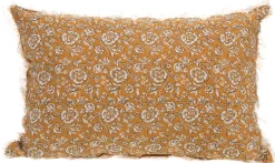 Coussin en lin à motifs Capucine 40 x 60 cm (Jaune)