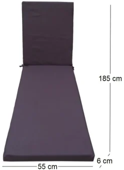 Coussin pour bain de soleil déhoussable Monte Carlo (Ardoise)