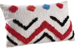 Coussin rectangulaire en coton tufté
