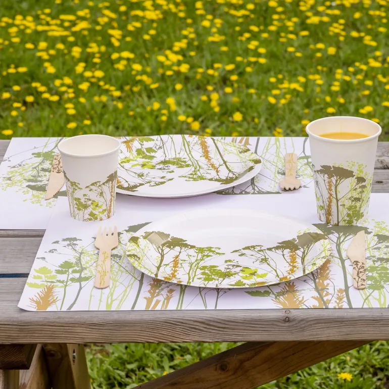 Couverts en bois 100% compostable Herbe (Petites cuillères Lot de 20)