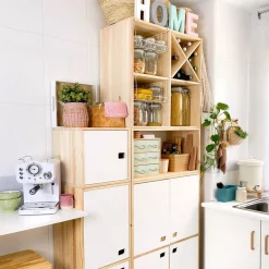Cube avec range bouteille en pin 12 bouteilles Dinamic