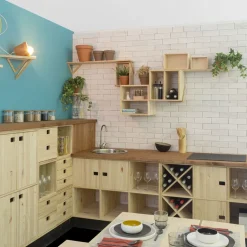 Cube avec range bouteille en pin 12 bouteilles Dinamic