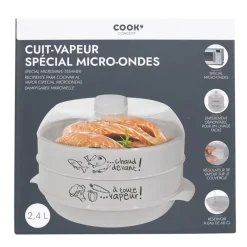 Cuit-vapeur à 2 étages spécial micro-ondes 2.4L (Fuschia)