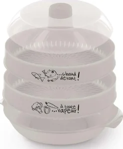 Cuit-vapeur à 2 étages spécial micro-ondes 2.4L (Fuschia)