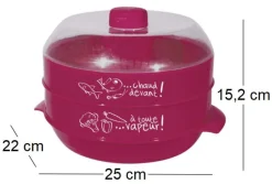 Cuit-vapeur à 2 étages spécial micro-ondes 2.4L (Fuschia)