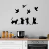 Décoration murale en métal Animal (Chats et oiseaux)