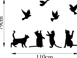 Décoration murale en métal Animal (Chats et oiseaux)