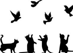 Décoration murale en métal Animal (Chats et oiseaux)