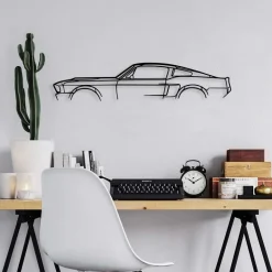 Décoration murale en métal Voiture (1967 Ford Mustang Shelby GT500)