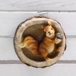 Décoration murale en résine Ecureuil (Tronc d'arbre)