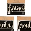 Décoration murale Mots 40 x 20 cm (Lot de 3)