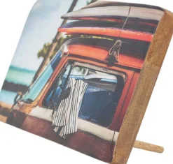 Décoration murale ou à poser en bois émaillé Surf