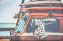 Décoration murale ou à poser en bois émaillé Surf