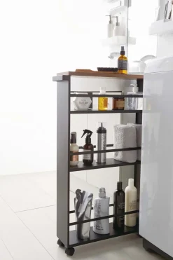 Desserte de cuisine en métal et bois Tower (Noir)