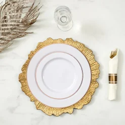 Dessous d'assiette en plastique doré Royal (Lot de 6)