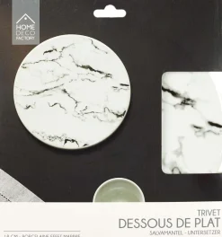 Dessous de plat en porcelaine effet marbre 18 cm