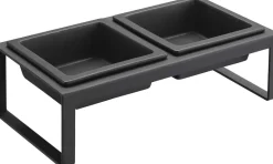 Double gamelle design surélevée pour chat Tower (Noir)