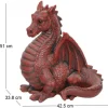 Dragon ailé rouge en résine 51 cm