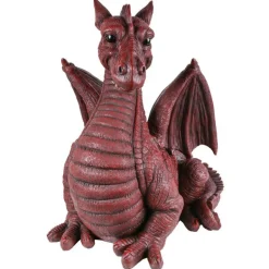Dragon ailé rouge en résine 51 cm