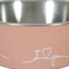 Ecuelle antidérapante rose pour chiens Love dog (400 ml)