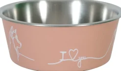 Ecuelle antidérapante rose pour chiens Love dog (400 ml)