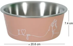Ecuelle antidérapante rose pour chiens Love dog (1700 ml)