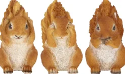 Ecureuils expressifs en résine (Lot de 3)