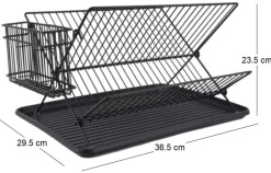 Egouttoir à vaisselle en métal Rack (Noir)