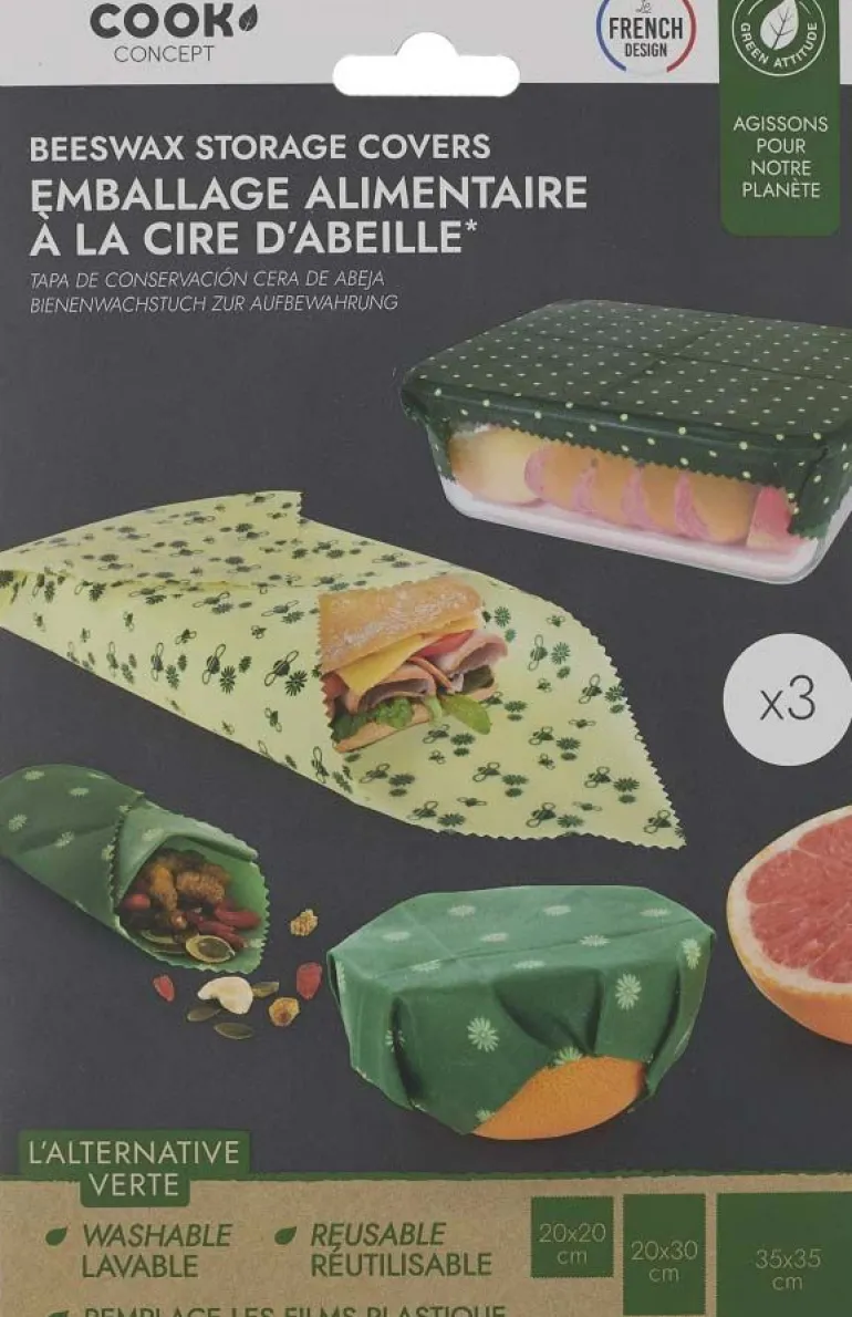 Emballage alimentaire en cire d'abeille Green attitude