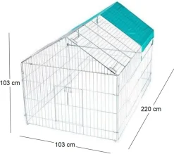 Enclos extérieur zingué avec bâche