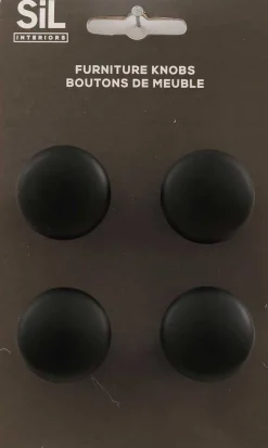 Ensemble de 4 boutons de meuble en alu (Noir)