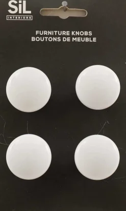 Ensemble de 4 boutons de meuble en alu (Blanc)