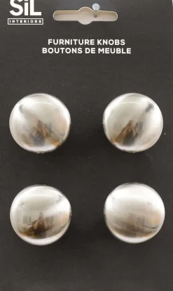 Ensemble de 4 boutons de meuble en alu (Argenté)