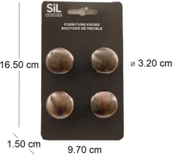 Ensemble de 4 boutons de meuble en alu (Bronze)