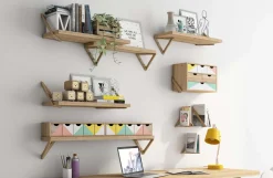 Equerre triangle en pin brut (20 cm)