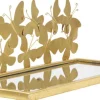 Etagère chevet en métal doré Butterfly 43 x 19.2 x 16.5 cm (Lot de 2)