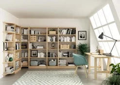Etagère d'angle en pin brut Gala (4 tablettes)