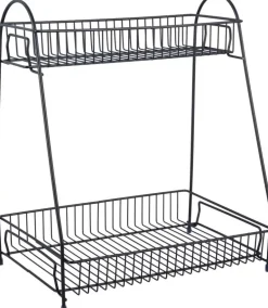 Etagère de cuisine en métal Tidy 30 x 20 x 34.5 cm (Noir mat)